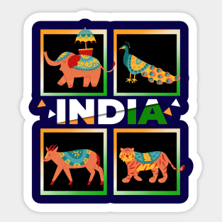 India and Animal Love Sticker